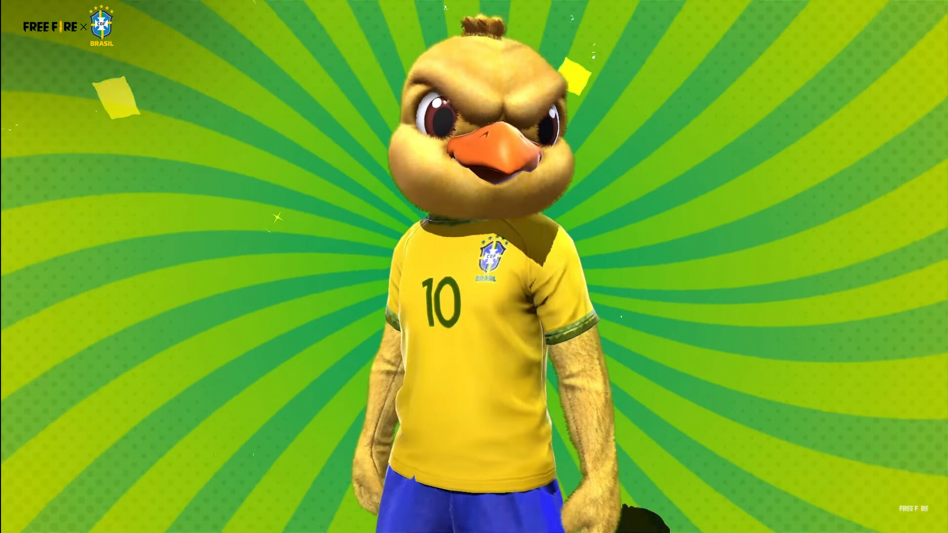 Canarinho Pistola em parceria da CBF e Garena