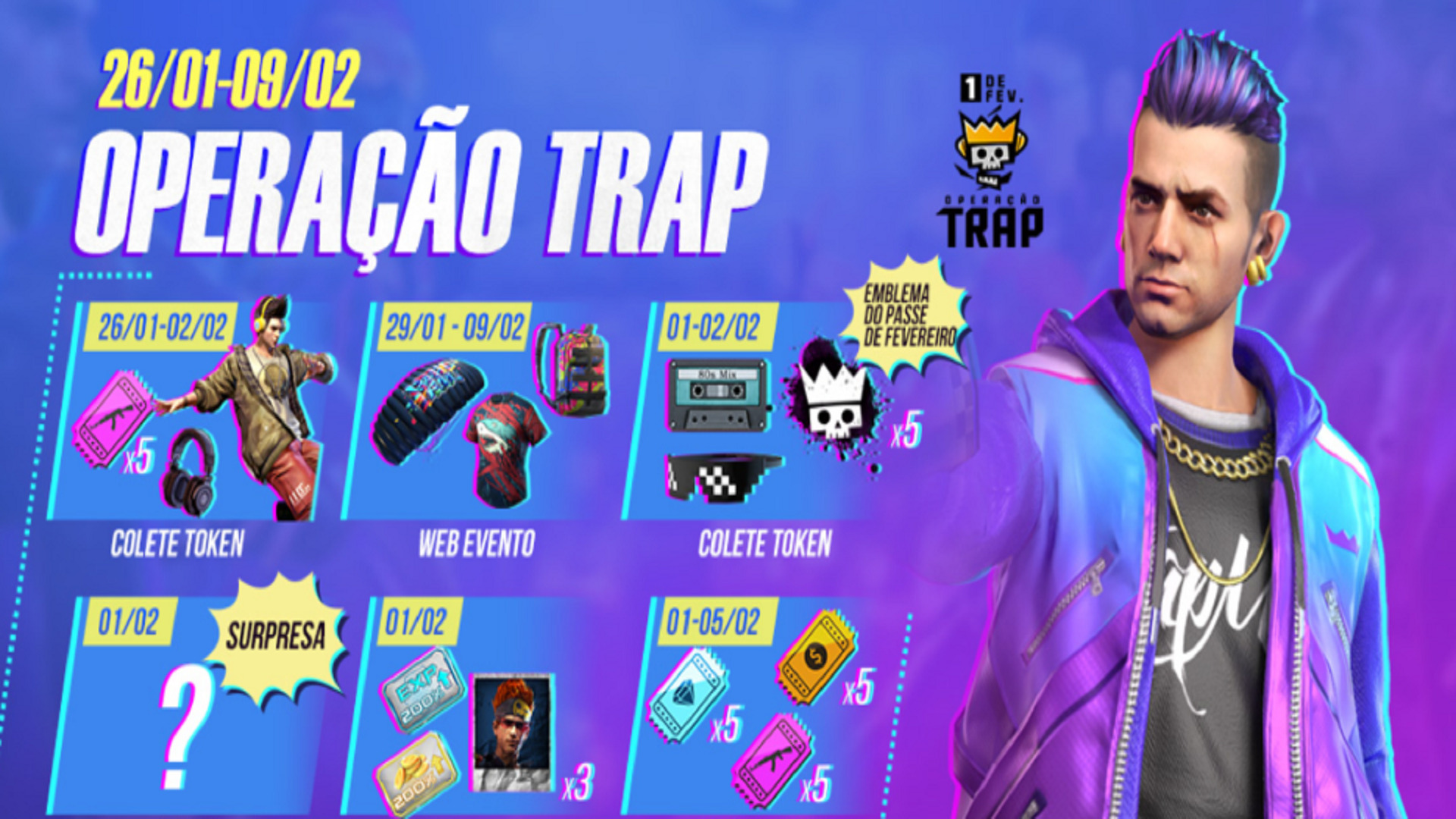 TUDO DO NOVO MEGA EVENTO TRAP 2023(TRAP 2.0)/ 6º ANIVERSÁRIO DO FREE FIRE!  O MAIOR EVENTO DO ANO!! 